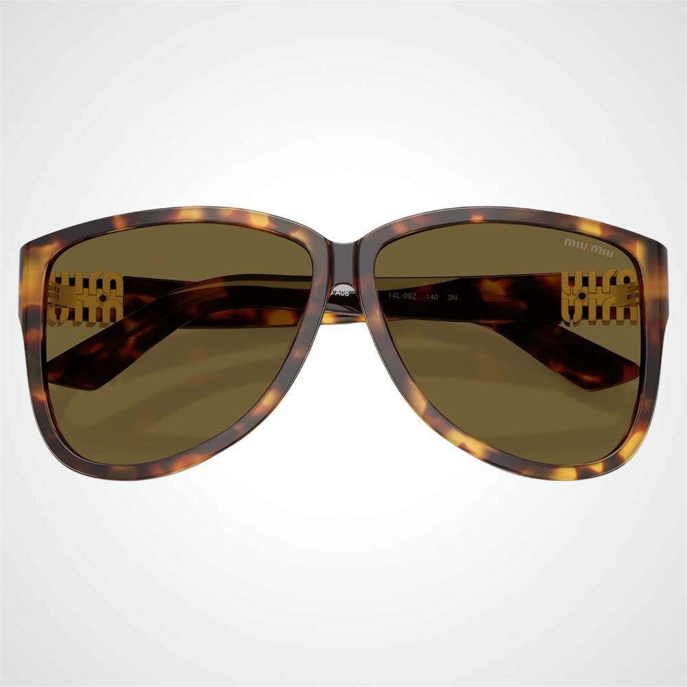 New MIU MIU Sunglasses Aviator Pilot Brown Honey Havana Tortoise - Picture 4 of 6